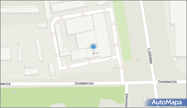 Łódź, Dostawcza, 4, mapa Łodzi