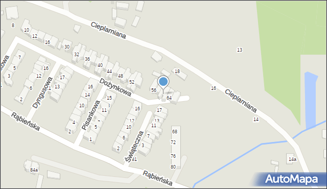 Łódź, Dożynkowa, 60/62, mapa Łodzi