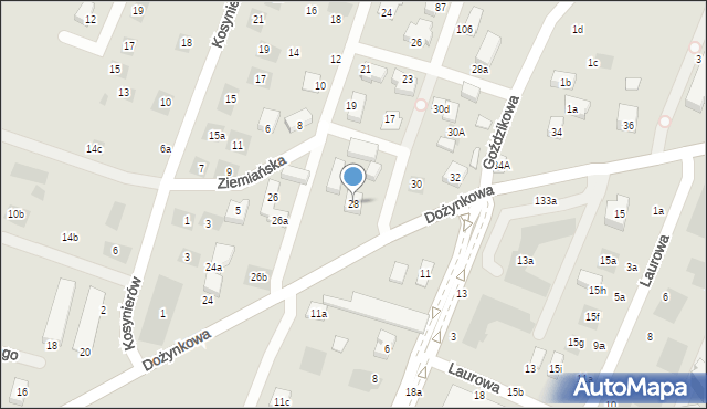 Lublin, Dożynkowa, 28, mapa Lublina