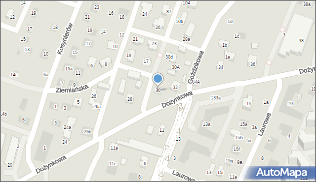 Lublin, Dożynkowa, 30, mapa Lublina