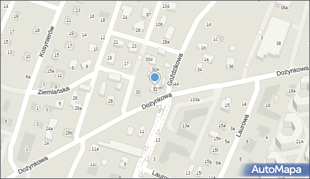 Lublin, Dożynkowa, 32, mapa Lublina