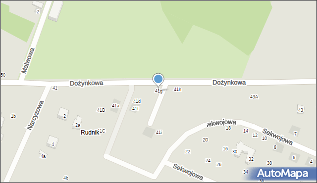 Lublin, Dożynkowa, 41g, mapa Lublina