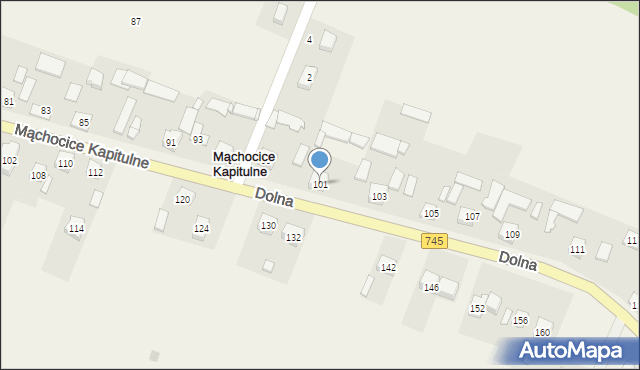 Mąchocice Kapitulne, Dolna, 101, mapa Mąchocice Kapitulne