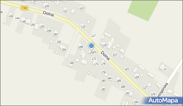 Mąchocice Kapitulne, Dolna, 170, mapa Mąchocice Kapitulne