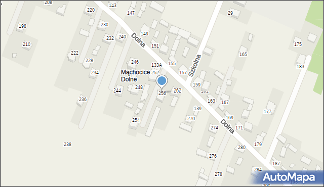 Mąchocice Kapitulne, Dolna, 256, mapa Mąchocice Kapitulne