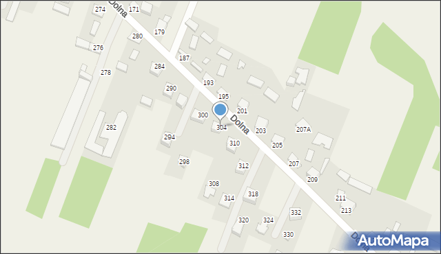 Mąchocice Kapitulne, Dolna, 304, mapa Mąchocice Kapitulne