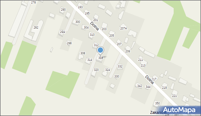 Mąchocice Kapitulne, Dolna, 318, mapa Mąchocice Kapitulne