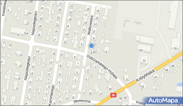 Miejska Górka, Dobrzańskiego-Hubala Henryka, mjr., 2, mapa Miejska Górka