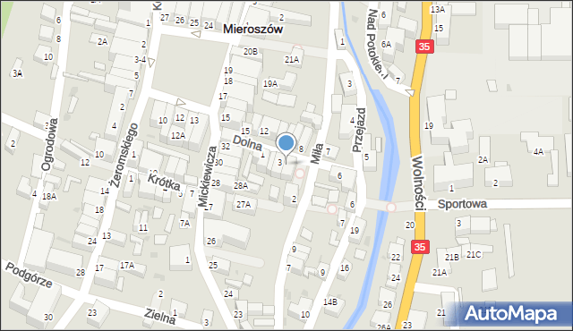 Mieroszów, Dolna, 4, mapa Mieroszów