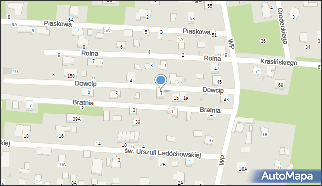 Milanówek, Dowcip, 1, mapa Milanówek
