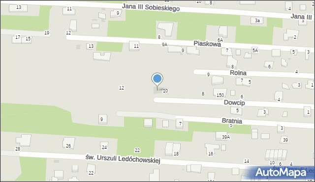 Milanówek, Dowcip, 10a, mapa Milanówek