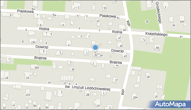 Milanówek, Dowcip, 1b, mapa Milanówek