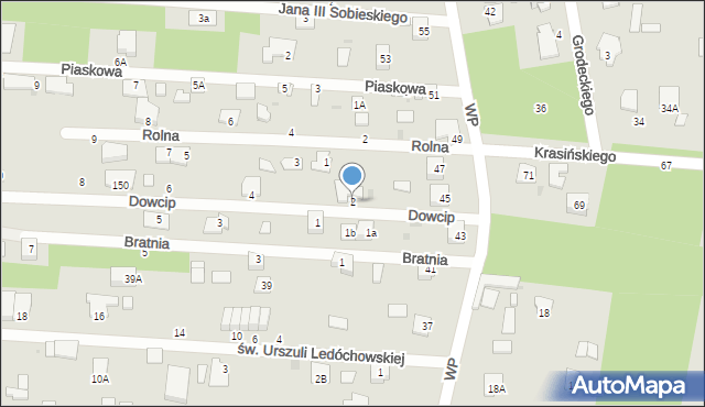 Milanówek, Dowcip, 2, mapa Milanówek