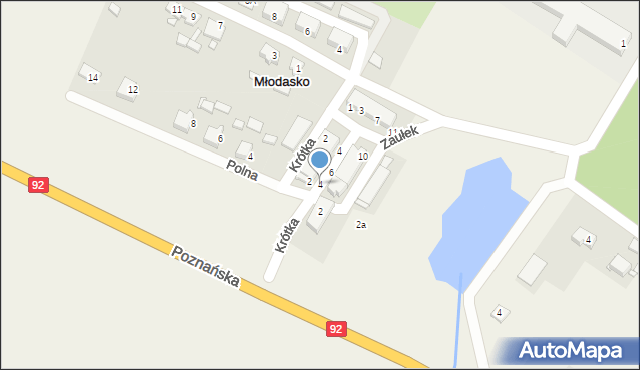 Młodasko, Dojazdowa, 4, mapa Młodasko