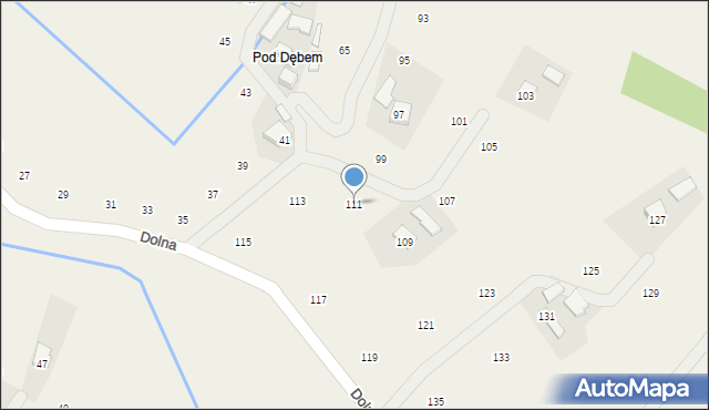 Moszczenica, Dolna, 111, mapa Moszczenica