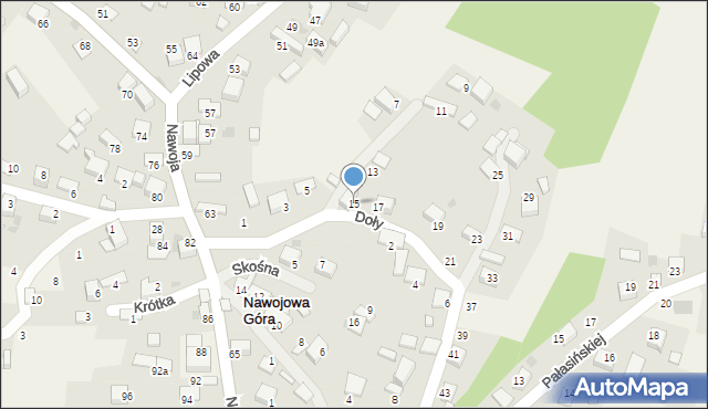 Nawojowa Góra, Doły, 15, mapa Nawojowa Góra