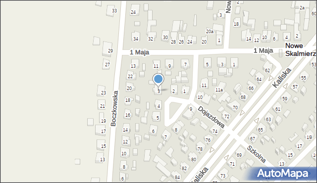 Nowe Skalmierzyce, Dojazdowa, 3, mapa Nowe Skalmierzyce