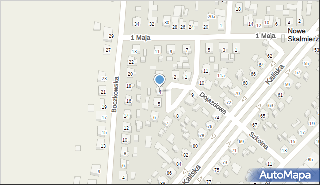 Nowe Skalmierzyce, Dojazdowa, 4, mapa Nowe Skalmierzyce