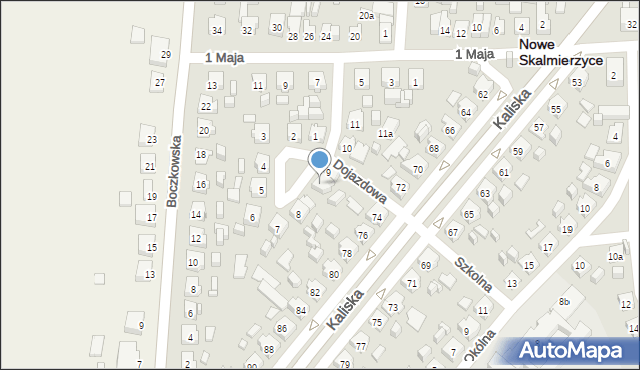 Nowe Skalmierzyce, Dojazdowa, 9a, mapa Nowe Skalmierzyce
