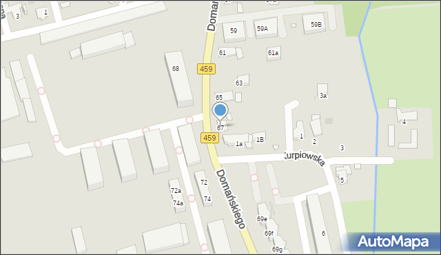 Opole, Domańskiego Bolesława, ks., 67, mapa Opola