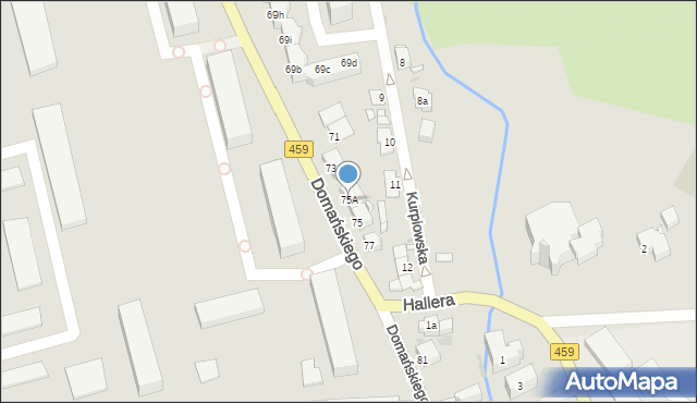 Opole, Domańskiego Bolesława, ks., 75A, mapa Opola
