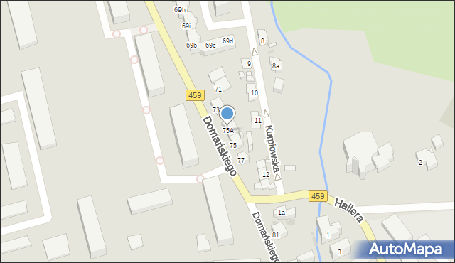 Opole, Domańskiego Bolesława, ks., 75A, mapa Opola