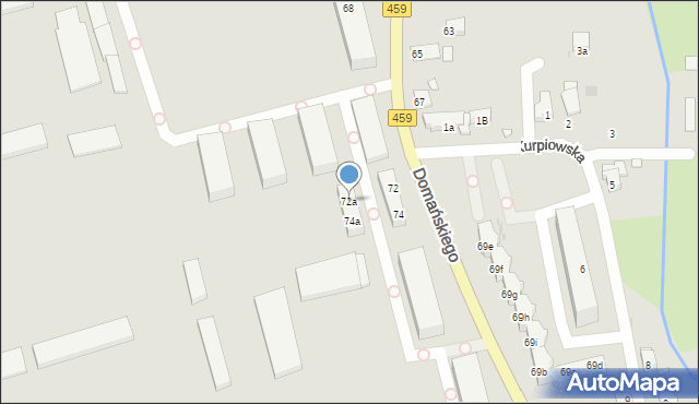 Opole, Domańskiego Bolesława, ks., 72a, mapa Opola