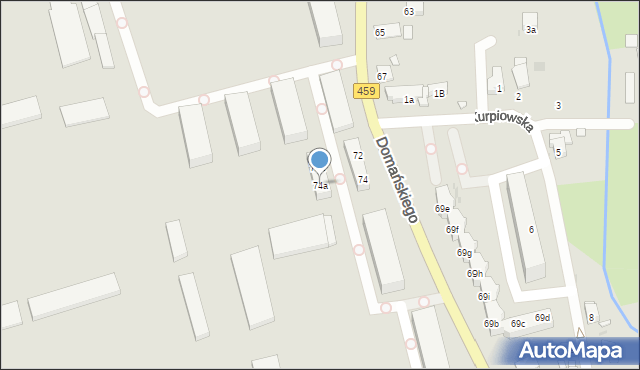 Opole, Domańskiego Bolesława, ks., 74a, mapa Opola