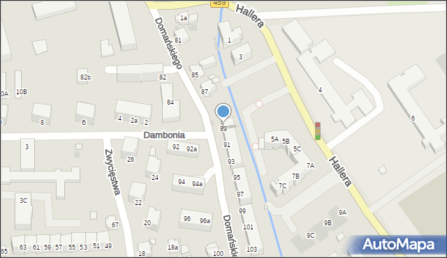 Opole, Domańskiego Bolesława, ks., 89, mapa Opola