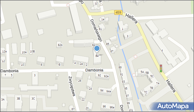 Opole, Domańskiego Bolesława, ks., 84, mapa Opola