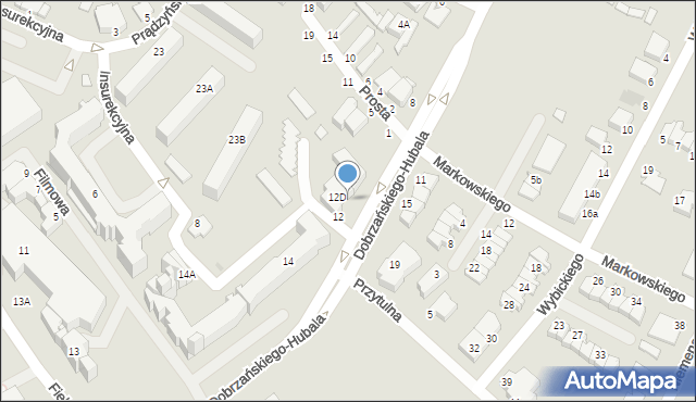 Ostrołęka, Dobrzańskiego-Hubala Henryka, mjr., 12A, mapa Ostrołęka