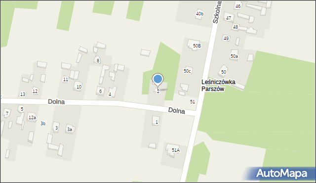 Parszów, Dolna, 2, mapa Parszów