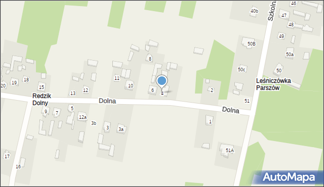 Parszów, Dolna, 4, mapa Parszów