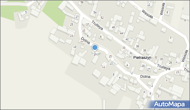 Pietraszyn, Dolna, 17, mapa Pietraszyn