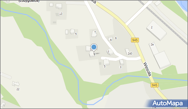 Pietrzykowice, Dojazdowa, 9, mapa Pietrzykowice