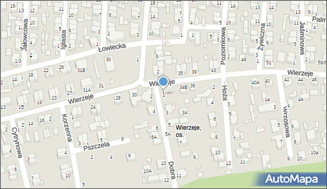 Piotrków Trybunalski, Dobra, 1, mapa Piotrków Trybunalski