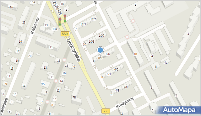 Płock, Dobrzyńska, 8/3, mapa Płock