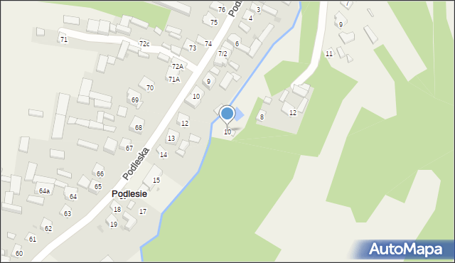 Podlesie, Dolna, 10, mapa Podlesie