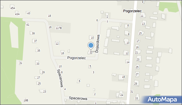 Pogorzelec, Dojazdowa, 12, mapa Pogorzelec