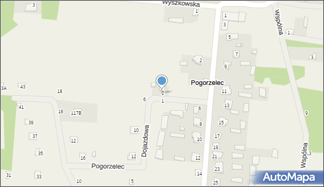 Pogorzelec, Dojazdowa, 2, mapa Pogorzelec