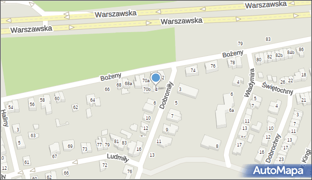 Poznań, Dobromiły, 4, mapa Poznania