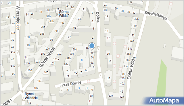 Poznań, Dolina, 5c, mapa Poznania