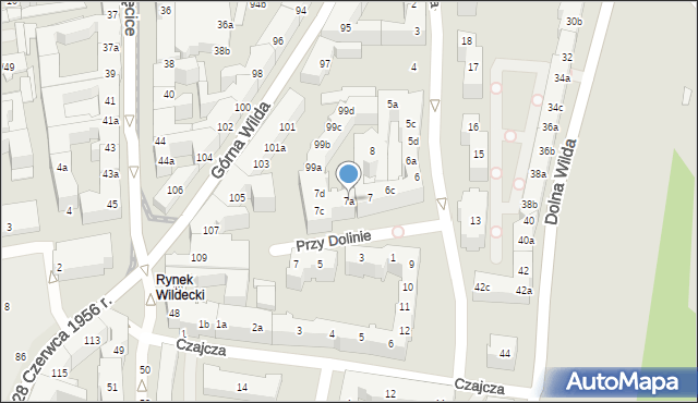 Poznań, Dolina, 7a, mapa Poznania