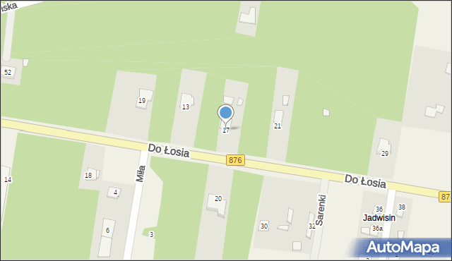 Prace Duże, Do Łosia, 17, mapa Prace Duże