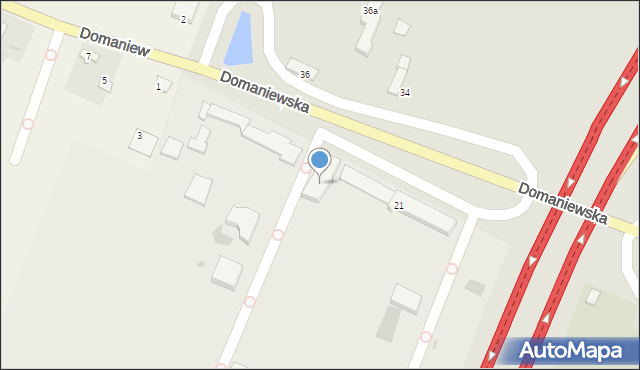 Pruszków, Domaniewska, 23, mapa Pruszków