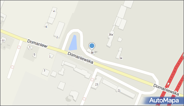 Pruszków, Domaniewska, 36, mapa Pruszków