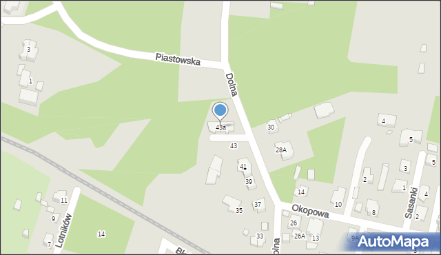 Pruszków, Dolna, 43a, mapa Pruszków