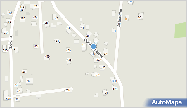 Pszczyna, Doświadczalna, 39, mapa Pszczyny