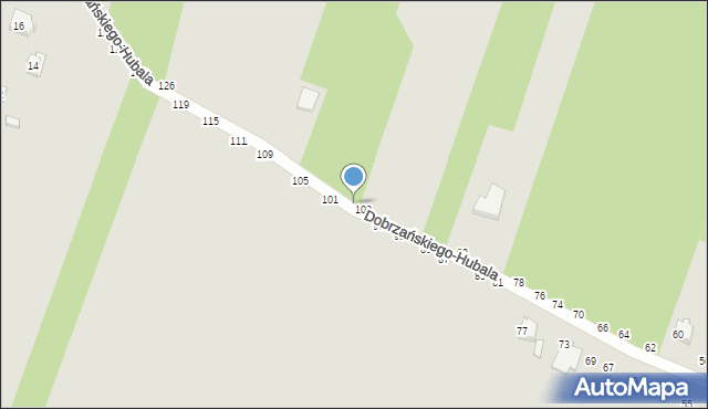 Radomsko, Dobrzańskiego-Hubala Henryka, mjr., 102, mapa Radomsko