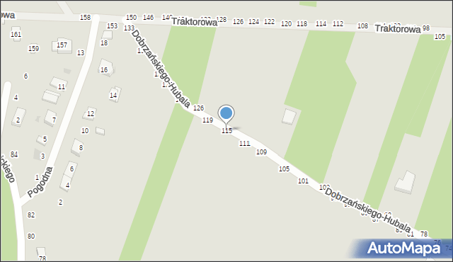 Radomsko, Dobrzańskiego-Hubala Henryka, mjr., 115, mapa Radomsko